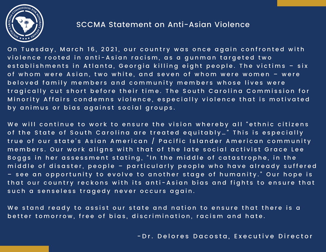 Anti Asian Violence Statement