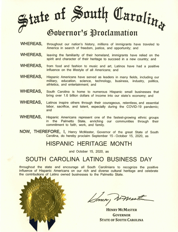 Gov proclamation hispanic